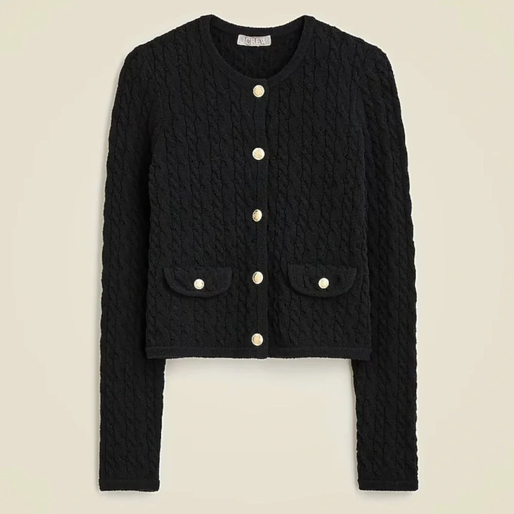 J. Crew
Odette cable-knit sweater lady jacket in cotton-blend bouclé CB891 - Picture 1 of 4